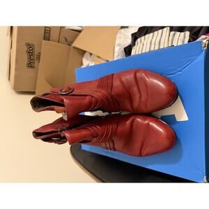 Born Red Women's Heeled Ankle Boots with Decorative Strap 8-1/2